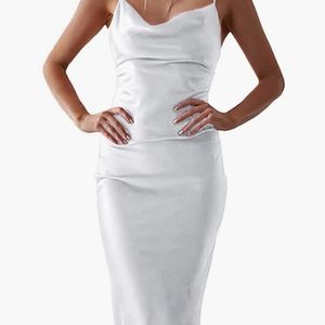 White Satin Dress
